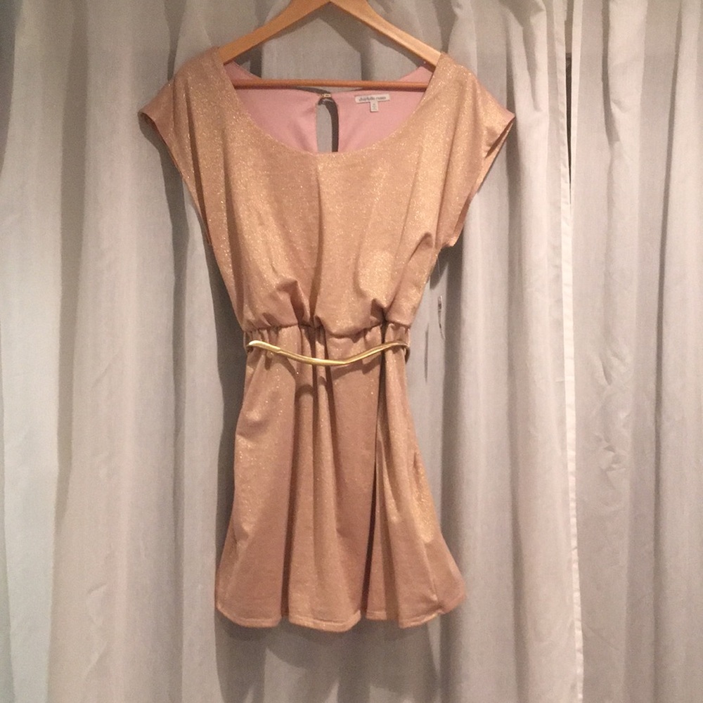 Pink and gold shimmer dress